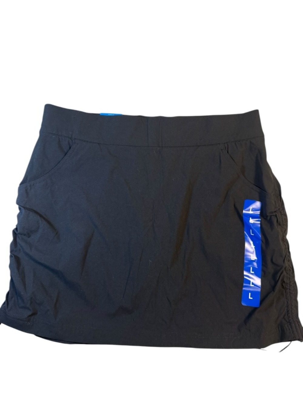 Columbia active fit skort black ruched side drawstring LARGE athleisure golf